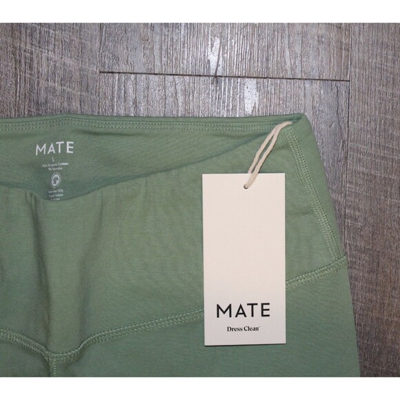 MATE THE LABEL ORGANIC COTTON MIDI LEGGINGS NWT KIWI GREEN NWT - Picture 2 of 4